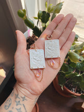 Load image into Gallery viewer, Tarot Card Earrings - Sparkly White Polymer Clay Earrings
