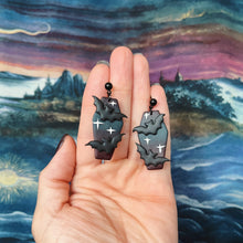 Load image into Gallery viewer, Coffin Earrings in Moody Night

