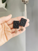 Load image into Gallery viewer, Tarot Card Stud Earrings - Black Polymer Clay Earrings
