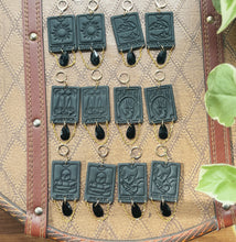 Load image into Gallery viewer, Tarot Card Earrings - Black Polymer Clay Earrings
