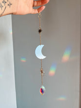 Load image into Gallery viewer, Crescent Moon Sun Catcher - Sky Blue Gradient
