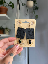 Load image into Gallery viewer, Tarot Card Earrings - Black Polymer Clay Earrings
