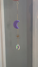 Load and play video in Gallery viewer, Crescent Moon Sun Catcher - Thermal Purple to Blue
