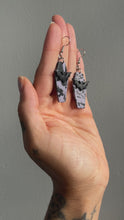 Load and play video in Gallery viewer, Coffin Earrings in Light Purple + Black
