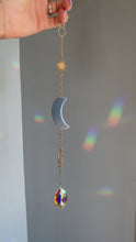 Load and play video in Gallery viewer, Crescent Moon Sun Catcher - Sky Blue Gradient
